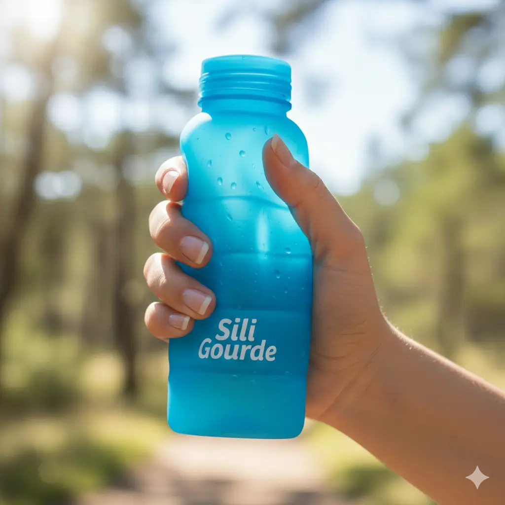 Gourde antistress en silicone souple et réutilisable