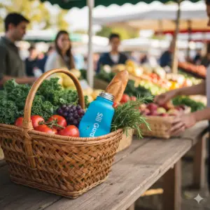 Sili Gourde dans un panier de courses